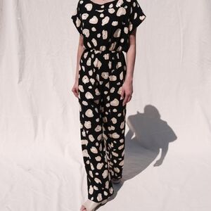 Stylish Black and Cream Jumpsuit